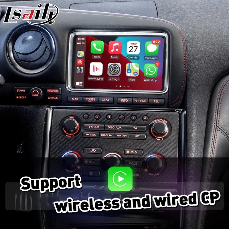 純正MFDタイプR35 GT-R 2007-2010用 CarPlay AndroidAUTO対応 YOUTUBE非対応ディスプレイオーディオ