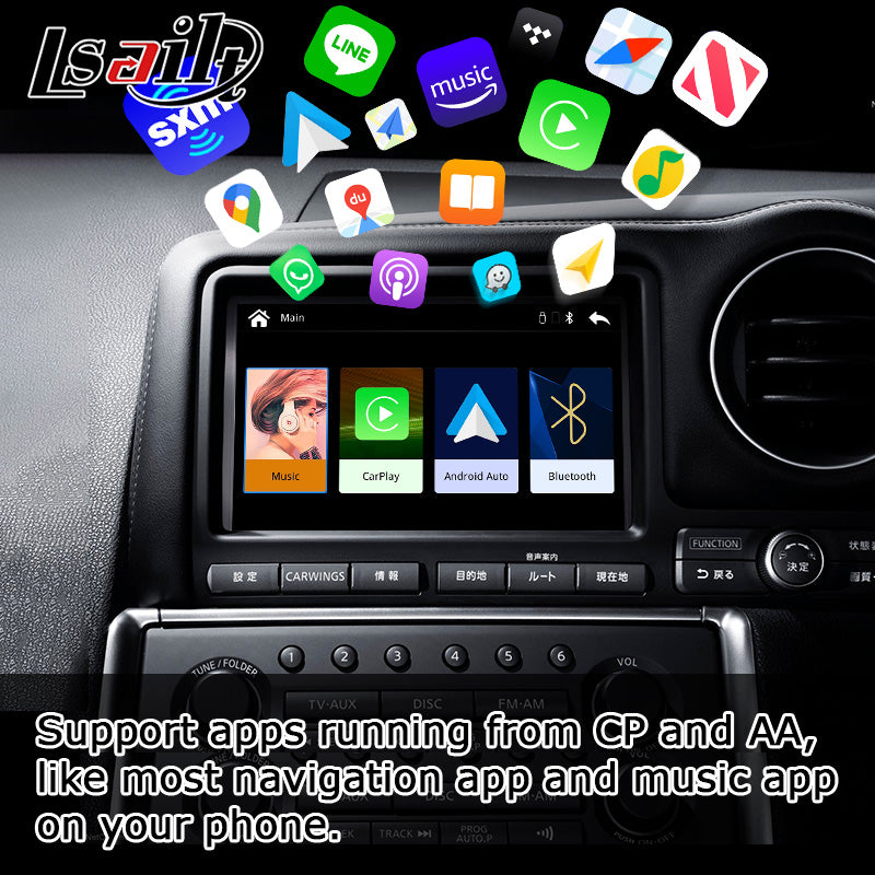 純正MFDタイプR35 GT-R 2011-2016用 CarPlay AndroidAUTO対応 YOUTUBE非対応ディスプレイオーディオ