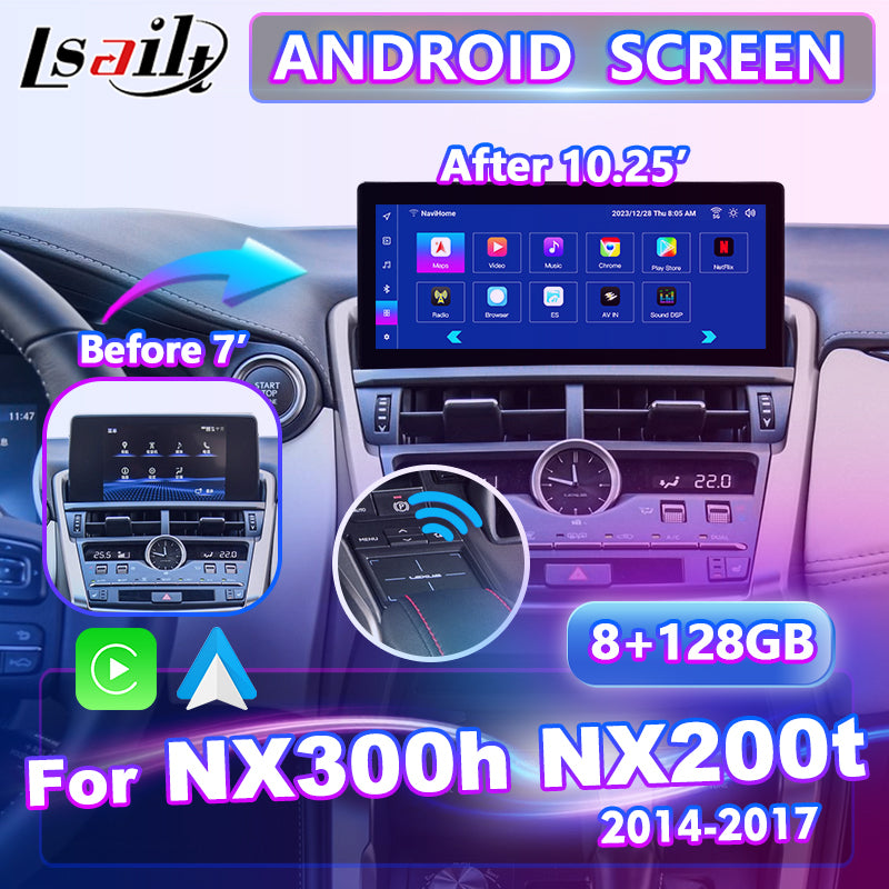 【新型】レクサス 2014-2017 NX用 10.25インチモニター交換タイプ YOUTUBE CarPlay対応ディスプレイオーディオ