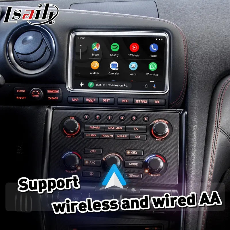 R35 GT-R 2007-2010用 CarPlay AndroidAUTO対応 YOUTUBE非対応ディスプレイオーディオ
