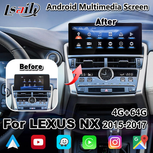 レクサス 2014-2017 NX KONB Ver用 10.25インチディスプレイ交換 YOUTUBE CarPlay対応ディスプレイオーディオ